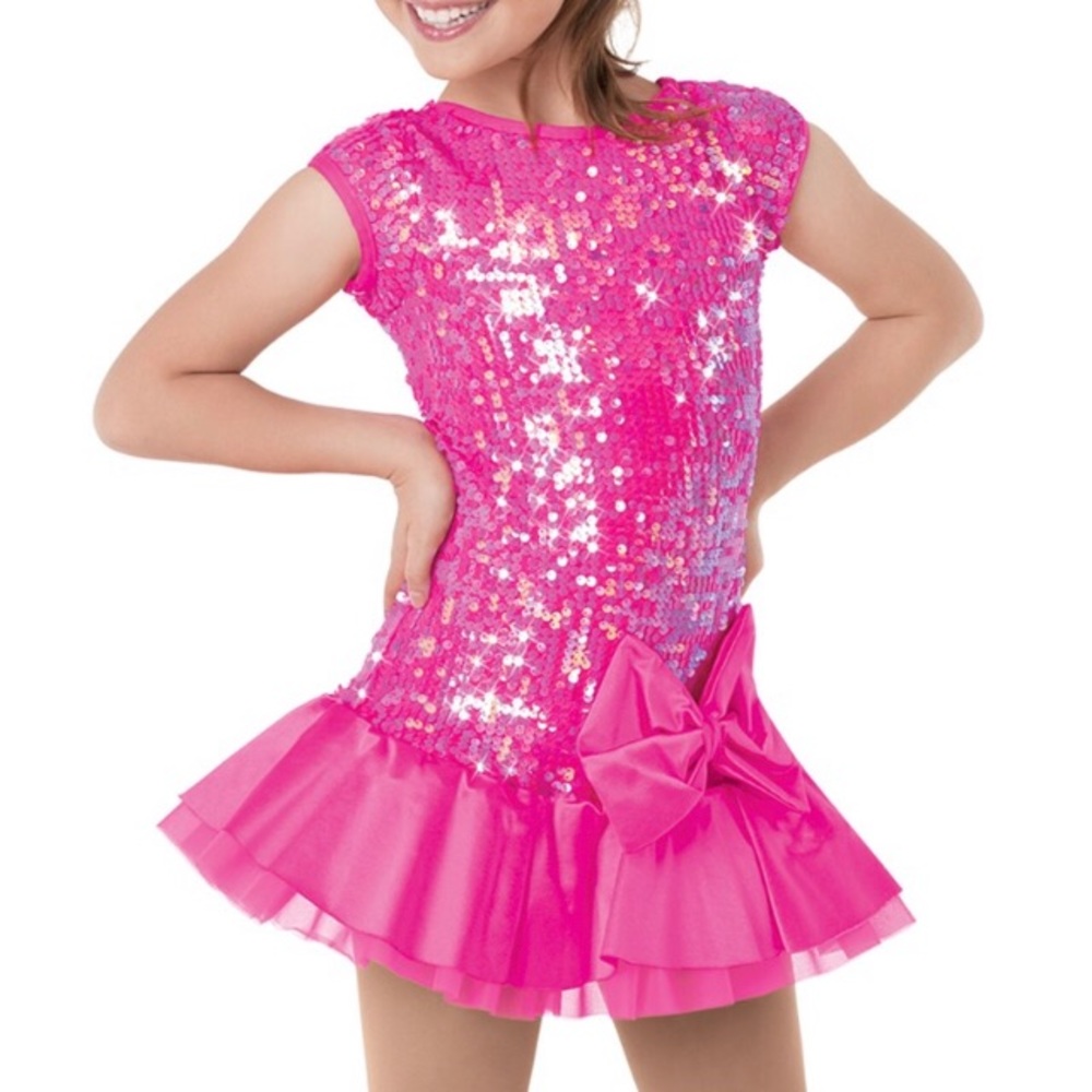 Hot pink large child jazz dance costume